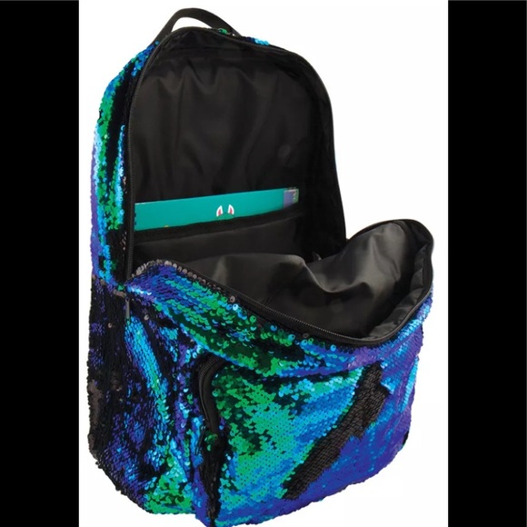 Mermaid Look Flip Sequin Rave Backpack Iridescent - Picture 5 of 8